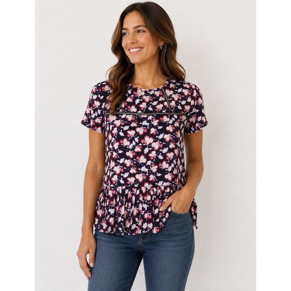Banana Republic Floral Blouse Top Shirt Size‎ Large